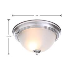 Commercial Electric 13 In 2 Light Brushed Nickel Flush