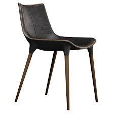 Becca grey dining chair contemporary dining chairs and benches a pretty contemporary wooden dining chair finished in black. Modloft Black Langham Modern Dining Chair In Aged Onyx Leather Eurway
