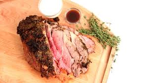 roasted prime rib with au jus and