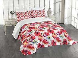 Ambesonne Poppy Flower Bedspread