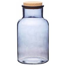 Large Glass Storage Jar With Cork Lid