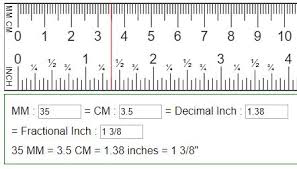 convert mm cm to fraction or decimal