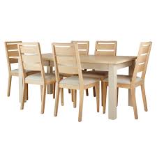 Cream or ivory painted furniture, coupled with a natural oak top & handles, are a match made in heaven. Debenhams Cream Painted Oak Marlow Dining Table And 6 White Washed Chairs Debenhams