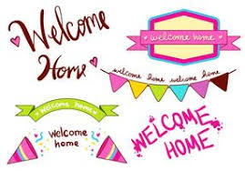 welcome home banner vector art icons