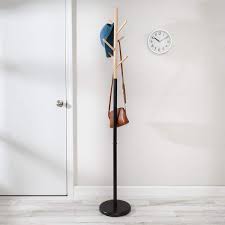 Natural Coat Rack With 6 Hooks