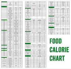 printable food calorie chart pdf