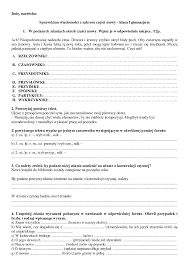 Części Mowy Sprawdzian Klasa 4 - Przykładowy sprawdzian z części mowy w klasie I gimnazjum___ - Pobierz pdf  z Docer.pl