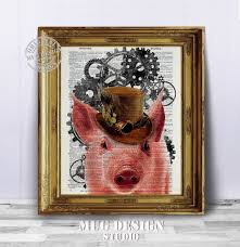 Pig Dictionary Art Print Pig Print Pig