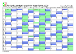 Neue kalender für 2021 jetzt schon herunterladen. Schulferien Kalender Nrw Nordrhein Westfalen 2020 Mit Feiertagen Und Ferienterminen