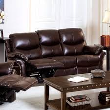 bonded leather sofa with 2 recliners
