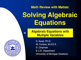 solving algebraic equations powerpoint