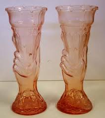 Pair Of Pink Depression Glass Hand