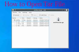 open tar file