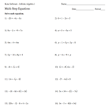 Multi Step Equations Worksheets