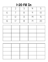 Blank Number Chart Fill In