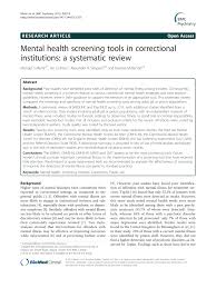 Pdf Mental Health Screening Tools In Correctional
