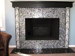 glass mosaic fireplace fireplace tile