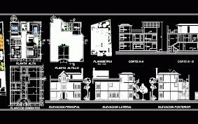 house of 2 floors dwg plan for autocad
