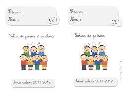 Chants Et Comptine Cahier Page De Garde - Pages de garde CE1 et CP 2011-2012 | Bout de Gomme