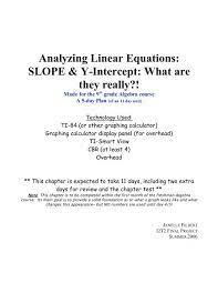 Yzing Linear Equations Slope Amp