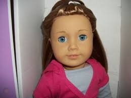 Caramel hair, blue eyes, light skin? American Girl Doll Long Caramel Hair Styled Blue Eye 206306802