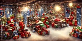in the christmas toy factory santa s