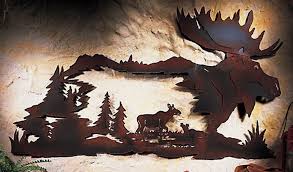 Northwoods Cabin Moose Metal Wall Art