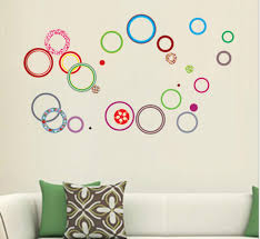 multi colored circles wall decal