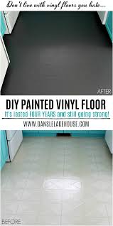 Sheet vinyl can be laid over old linoleum or vinyl flooring if the existing floor is in good condition. How To Paint A Vinyl Floor Diy Painted Floors Dans Le Lakehouse