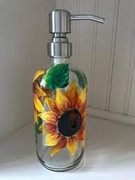 Hand Painted Sunflower Soap Dispenser
