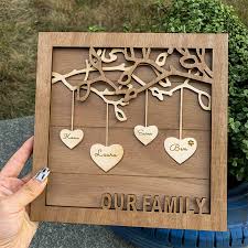 Family Tree Wood Sign Personalized Name