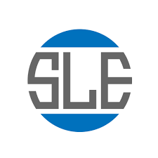sle letter logo design on white