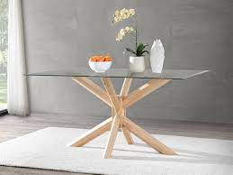 bella dining tables glass top on