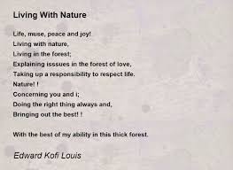 living with nature poem by edward kofi