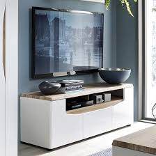 toltec wooden tv stand in oak and white