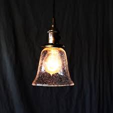 Vintage Pendant Light Bell Shape Seeded
