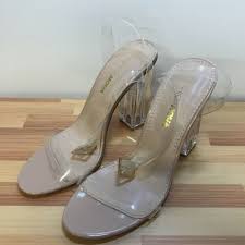 fashionnova clear strap heels glass