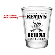 clear shot glass rum distillery