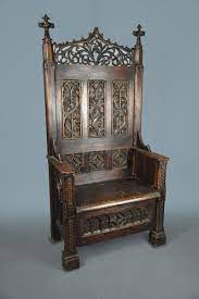 meval carved oak queens throne chair