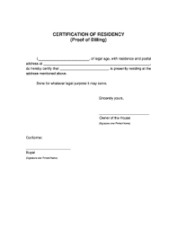 certificate of residency form fill