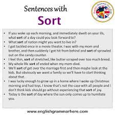 sentence in english sentences for sort