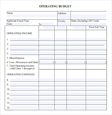 Annual Operating Budget Template Operating Budget Template 7