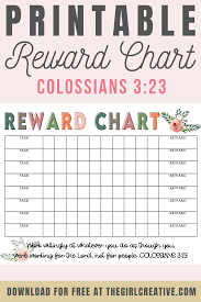 blank reward chart printable the girl