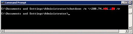 reboot windows server from another
