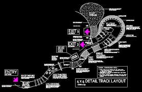 cad drawing detailed 4x4 off road track