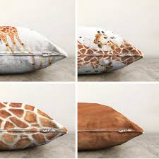 Set Of 4 Giraffe Throw Pillow Covers