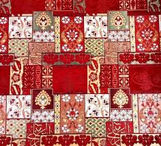 calligraphic middle east fabric red