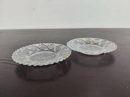 Antique Glass Dessert Plate Set Of 2