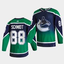 The video appears to obstruct the team logo and there the canucks' reverse retro jerseys feature a blue and green gradient. Shop The Latest Vancouver Canucks Nate Schmidt 2021 Reverse Retro Men Jersey Here