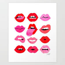 lips of love art print by lindsey kay